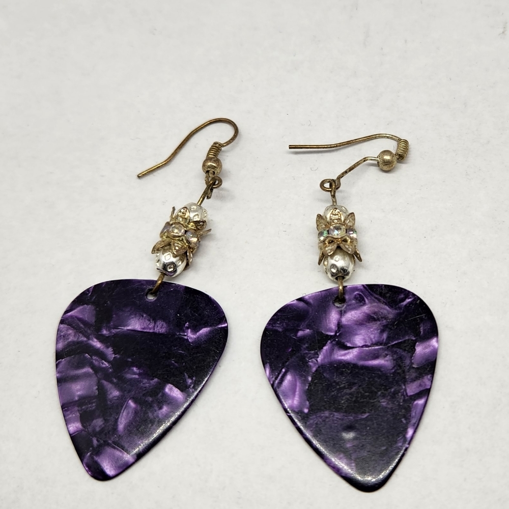 Guitar pick earrings